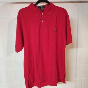 NWT Vintage Hunt Club Mens Red Polo Shirt Embroidered Crest JCPenney Preppy